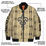 customized new orleans saints bolt stripe gold bomber jacket best selling