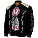 customized new orleans saints claw blood gold black bomber jacket best selling