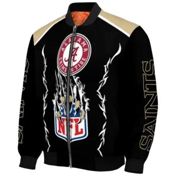 customized new orleans saints claw blood gold black bomber jacket best selling