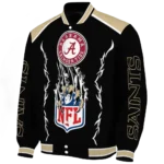 customized new orleans saints claw blood gold black varsity jacket best selling