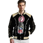 customized new orleans saints claw blood gold black varsity jacket best selling