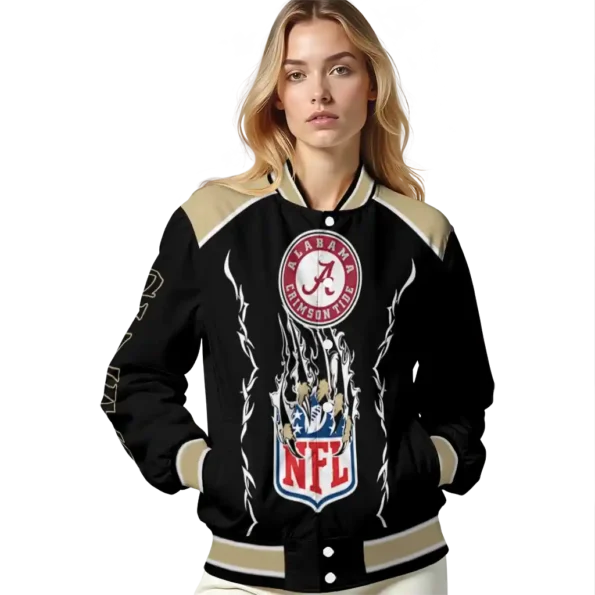 customized new orleans saints claw blood gold black varsity jacket latest model