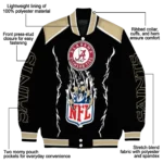 customized new orleans saints claw blood gold black varsity jacket best selling