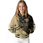 customized new orleans saints hexagon mesh gold black varsity jacket best selling