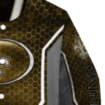 customized new orleans saints power plate gold varsity jacket best selling