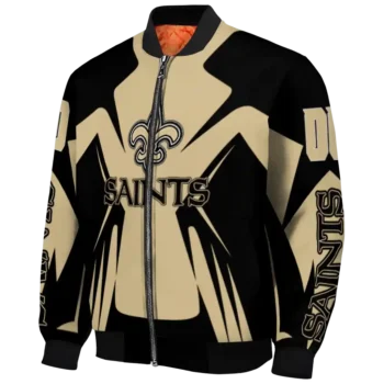 customized new orleans saints spider mark gold black crocs bomber jacket best selling