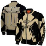 customized new orleans saints spider mark gold black crocs bomber jacket best selling