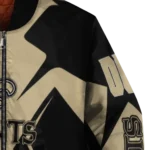 customized new orleans saints spider mark gold black crocs bomber jacket best selling