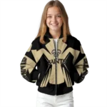 customized new orleans saints spider mark gold black crocs bomber jacket best selling