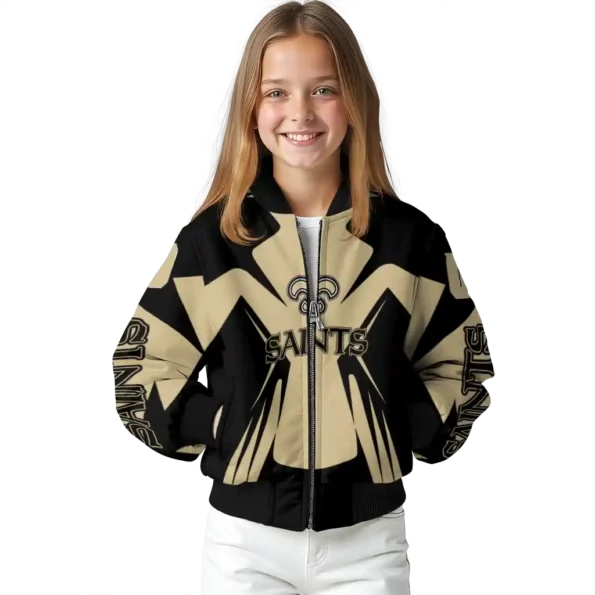customized new orleans saints spider mark gold black crocs bomber jacket top rated
