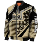 customized new orleans saints star burst gold bomber jacket best selling