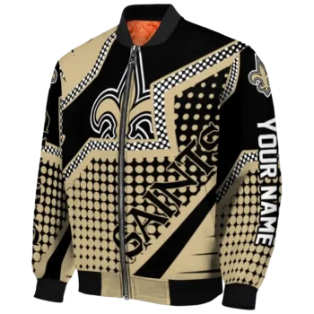 customized new orleans saints star burst gold bomber jacket best selling