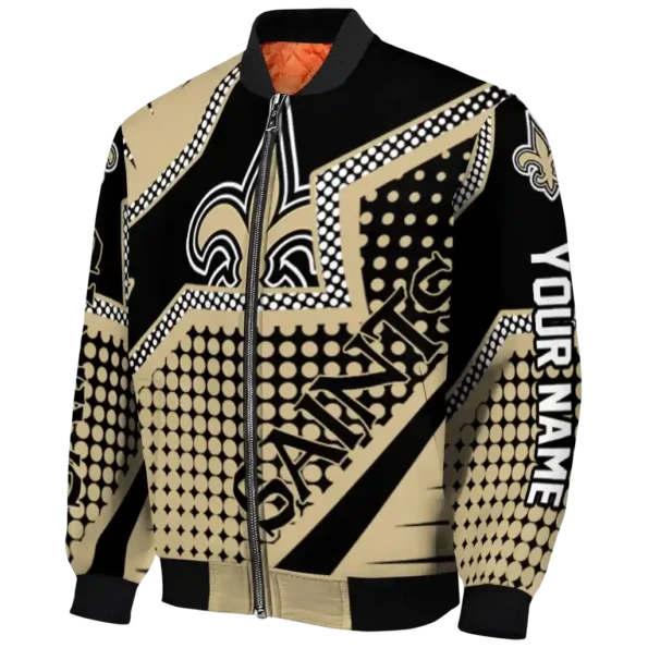 customized new orleans saints star burst gold bomber jacket best selling