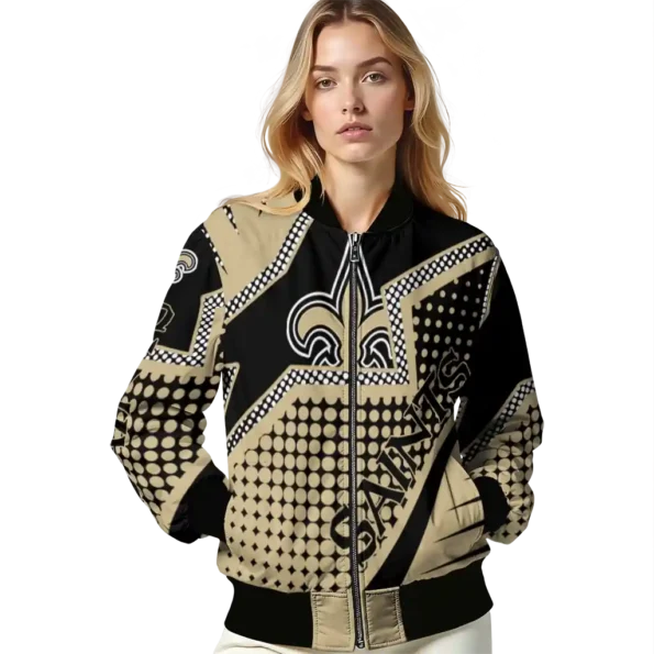 customized new orleans saints star burst gold bomber jacket latest model
