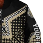 customized new orleans saints star burst gold bomber jacket best selling