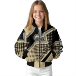 customized new orleans saints star burst gold bomber jacket best selling