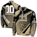 customized new orleans saints star burst gold varsity jacket best selling