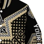 customized new orleans saints star burst gold varsity jacket best selling