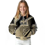 customized new orleans saints star burst gold varsity jacket best selling