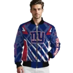 customized new york giants chevron angles blue bomber jacket best selling