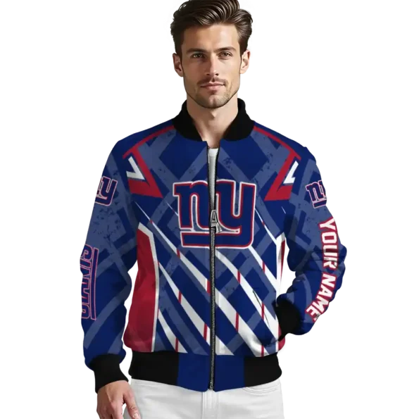 customized new york giants chevron angles blue bomber jacket high quality