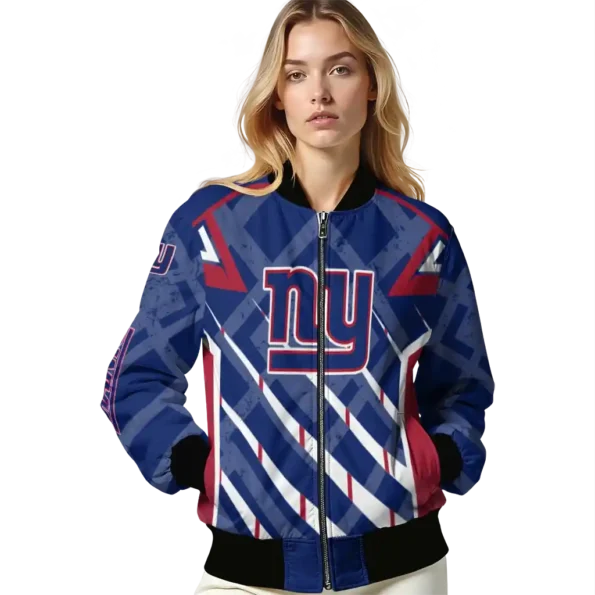 customized new york giants chevron angles blue bomber jacket latest model
