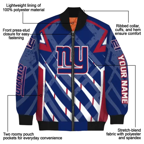 customized new york giants chevron angles blue bomber jacket new arrival