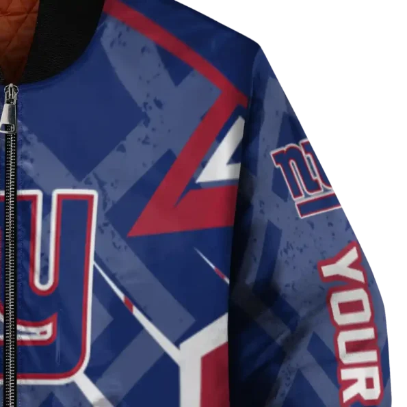customized new york giants chevron angles blue bomber jacket premium grade