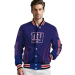 customized new york giants chevron arrow blue varsity jacket best selling