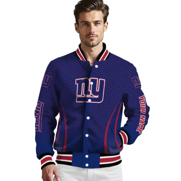 customized new york giants chevron arrow blue varsity jacket high quality