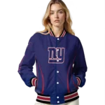 customized new york giants chevron arrow blue varsity jacket best selling