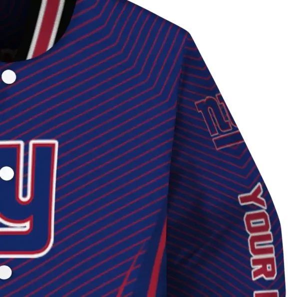 customized new york giants chevron arrow blue varsity jacket premium grade