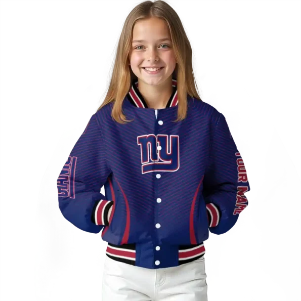 customized new york giants chevron arrow blue varsity jacket top rated