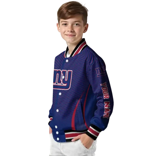 customized new york giants chevron arrow blue varsity jacket trendy