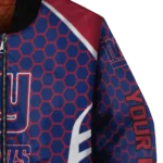 customized new york giants hexagon grid blue bomber jacket best selling
