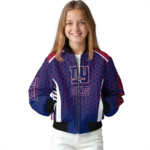customized new york giants hexagon grid blue bomber jacket best selling