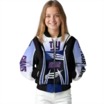 customized new york giants mesh effect blue black bomber jacket best selling