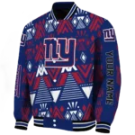 customized new york giants pyramid shapes blue varsity jacket best selling