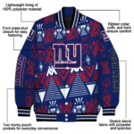 customized new york giants pyramid shapes blue varsity jacket best selling