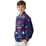 customized new york giants pyramid shapes blue varsity jacket best selling