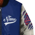 customized new york giants razorback outline blue nude bomber jacket best selling