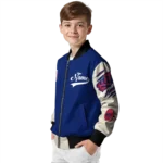 customized new york giants razorback outline blue nude bomber jacket best selling