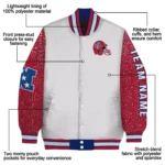 customized new york giants speckled arms blue gray varsity jacket best selling