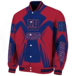 customized new york giants spider mark blue red crocs varsity jacket best selling