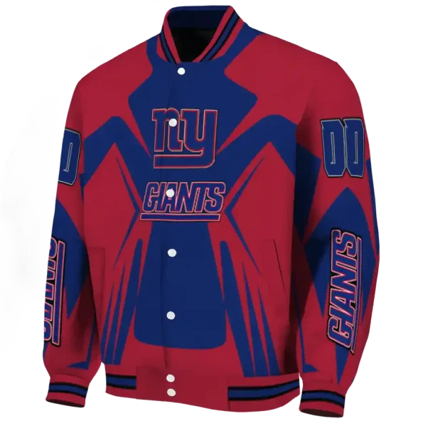 customized new york giants spider mark blue red crocs varsity jacket best selling