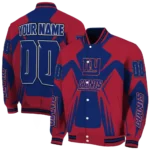 customized new york giants spider mark blue red crocs varsity jacket best selling