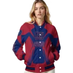 customized new york giants spider mark blue red crocs varsity jacket best selling
