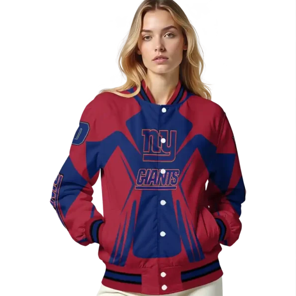 customized new york giants spider mark blue red crocs varsity jacket latest model
