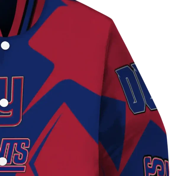 customized new york giants spider mark blue red crocs varsity jacket premium grade