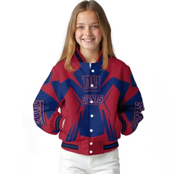 customized new york giants spider mark blue red crocs varsity jacket top rated